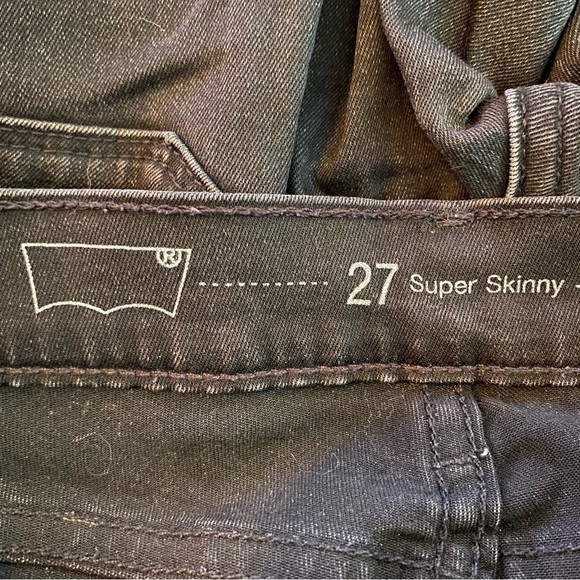 Levi’s Super Skinny Jeans Charcoal Black 27 - Picture 5 of 9